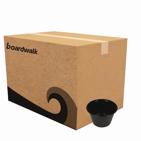 Boardwalk Souffle/Portion Cups, 4 oz, Polypropylene, Black, 2500PK BWKPRTN4BL